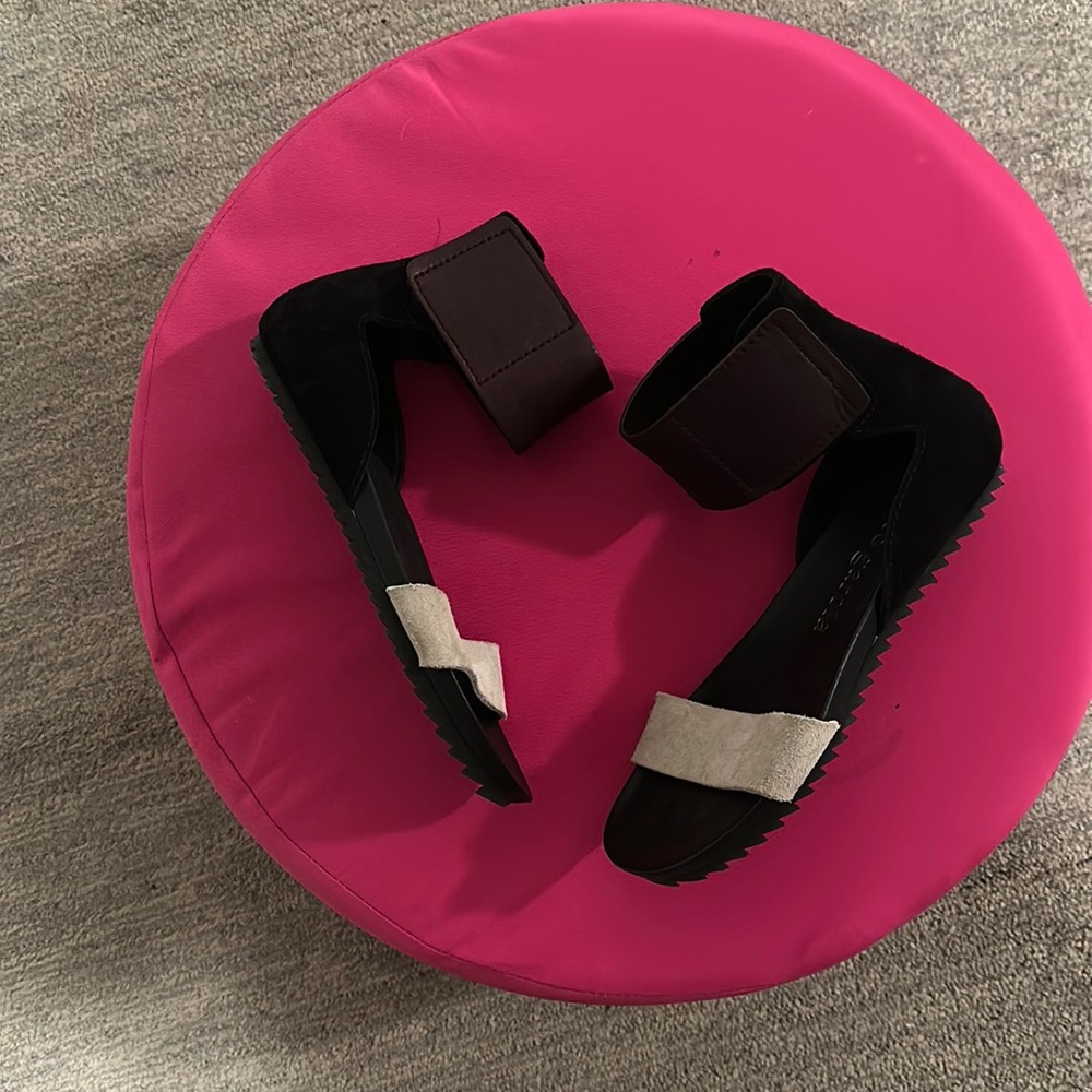 black cream burgundy PEDRO GARCIA ankle strap sandal - 37/7